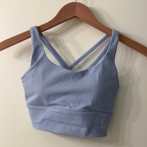 Worn twice!! Lululemon baby blue sports bra. Size 4